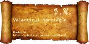 Valentinyi Marcián névjegykártya